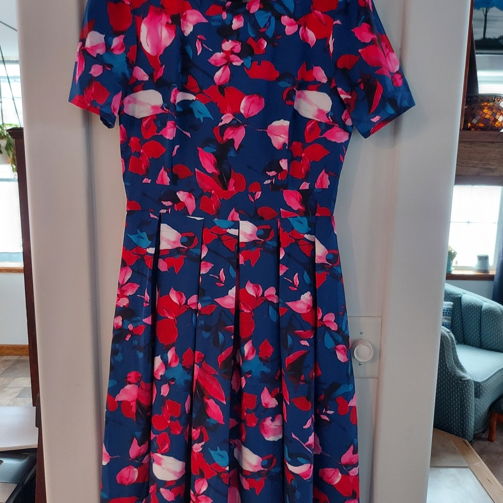 Floral Blue and Pink Dress